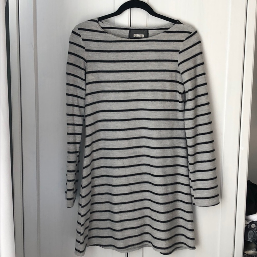 Grey and Black Striped Reformation Dress